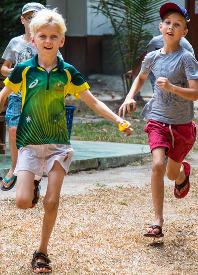 Children running