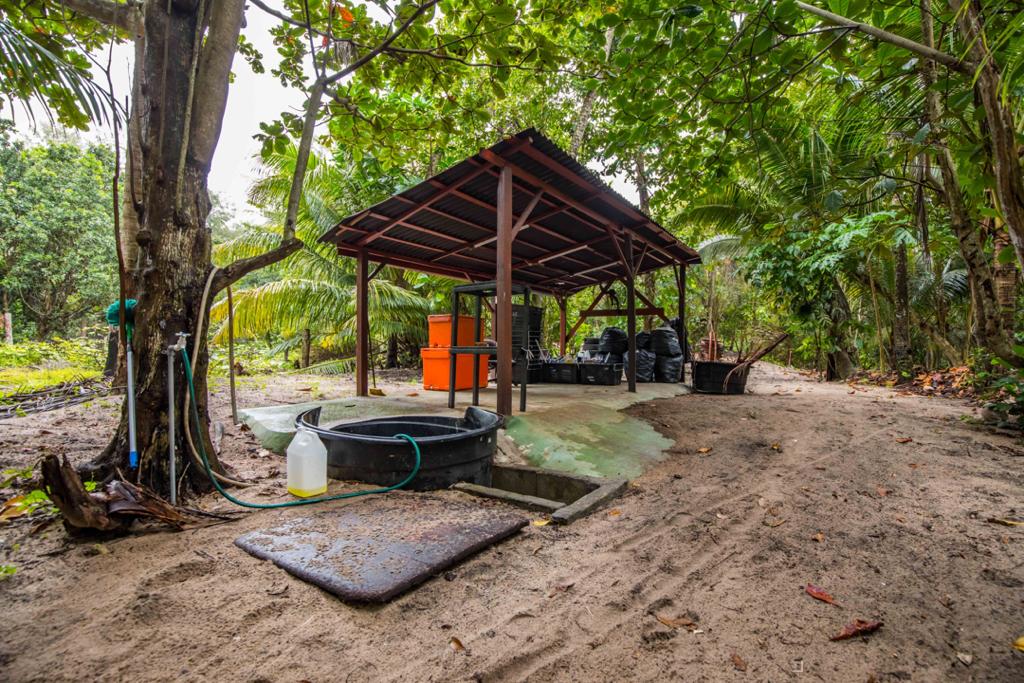 recycling work area in the jungle 